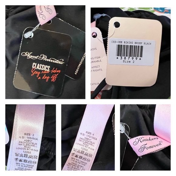 New! AGENT PROVOCATEUR Cee-Cee Bikini & Top Chain Embellished Swimsuit in Black - Picture 12 of 13